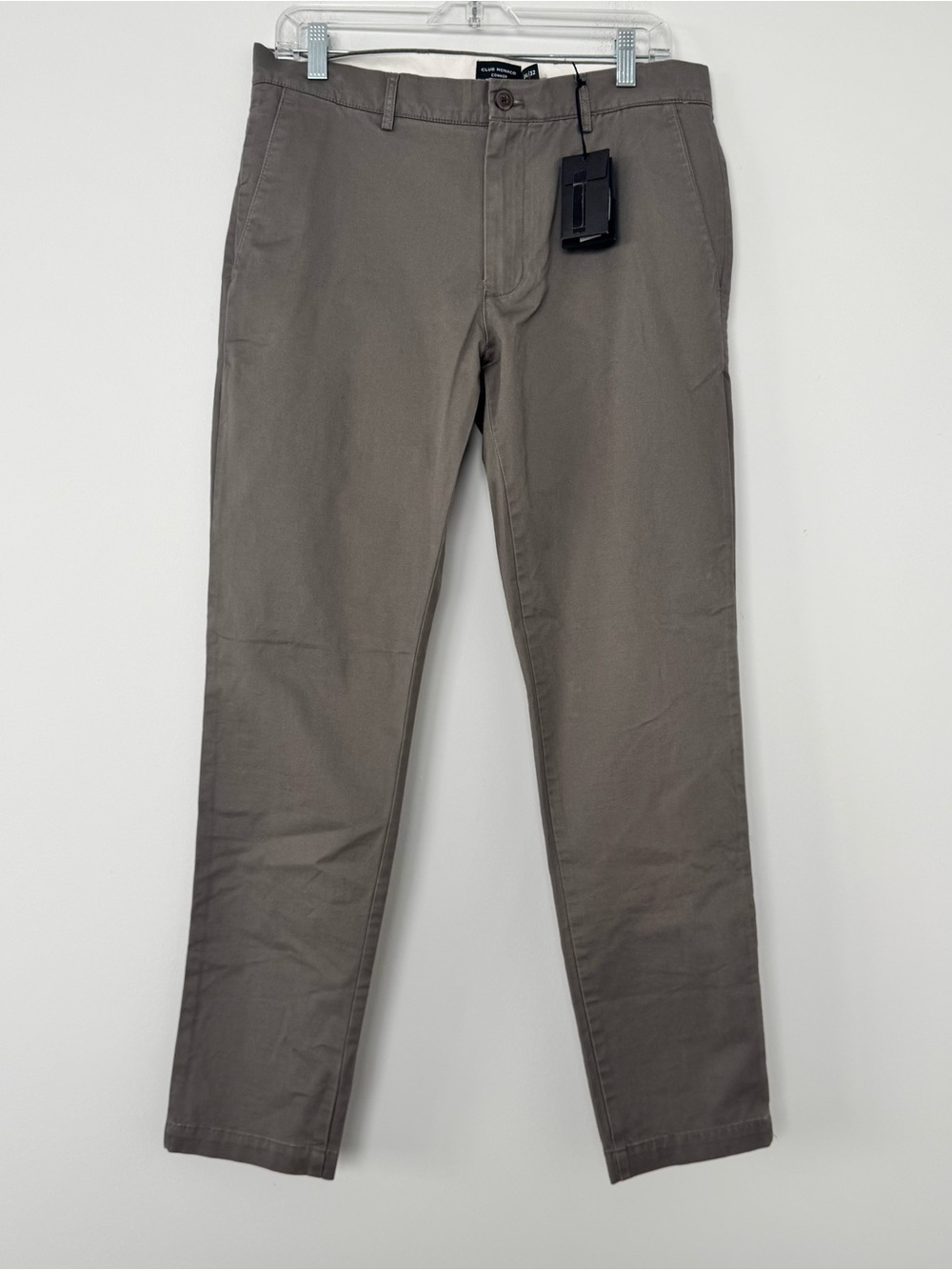 NWT Club Monaco Connor Modern Slim Fit Chino Pants Mens 34x30 (34x30) Taupe Gray